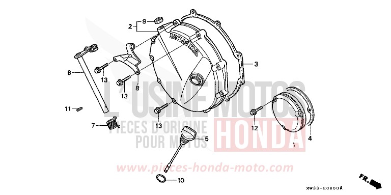 CLUTCH COVER for CB Seven Fifty TASMANIA GREEN ME (G142) from 1996